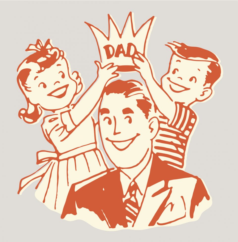 Children Placing Crown on Dad